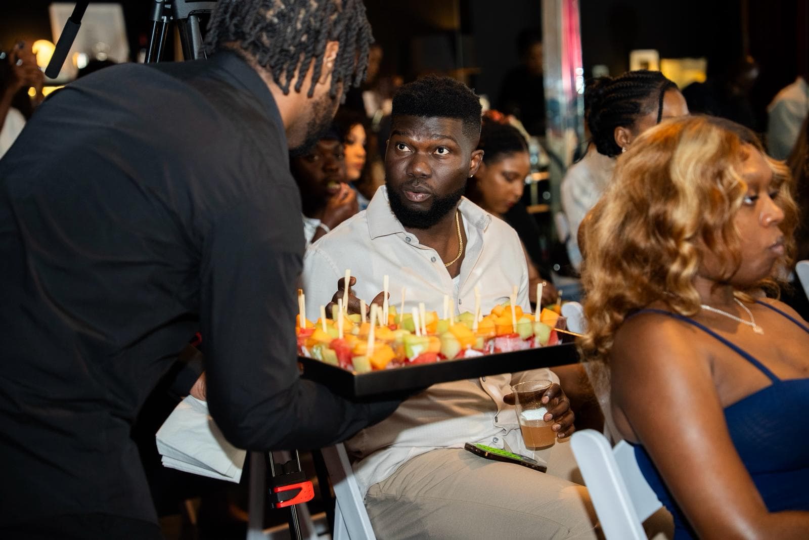 Sushi platter with salmon rolls
